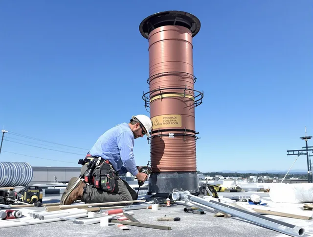 Installed chimney liner by Stanton Chimney Sweep in Stanton, CA