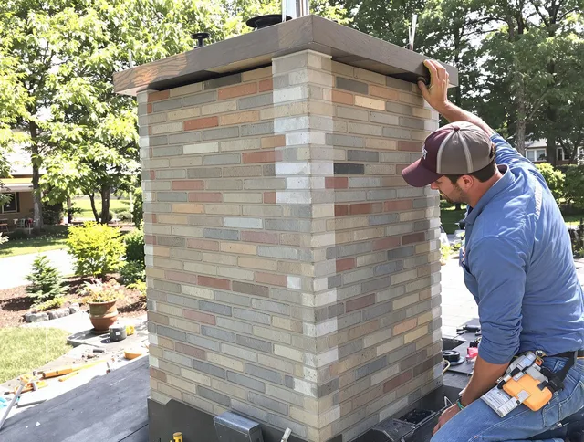 Stanton Chimney Sweep completing a modern chimney remodel in Stanton, CA