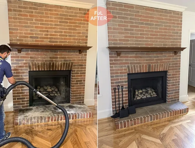 Stanton Chimney Sweep carefully sanitizing a fireplace in Stanton, CA