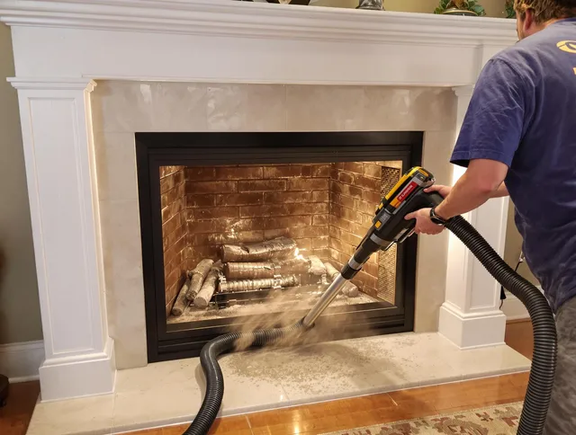 Fireplace cleaning performed by Stanton Chimney Sweep in Stanton, CA