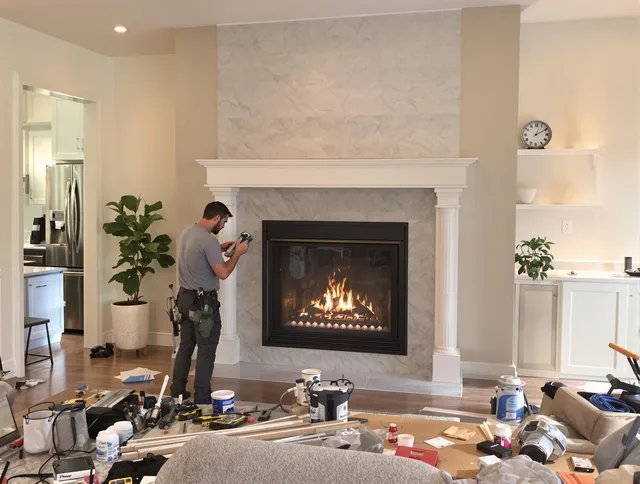 Newly installed fireplace by Stanton Chimney Sweep in Stanton, CA